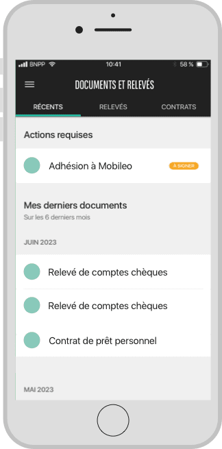 Documents et relevés en ligne