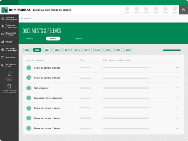 Documents et relevés en ligne