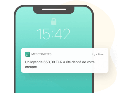 Exemple de notification sur écran mobile ci-après